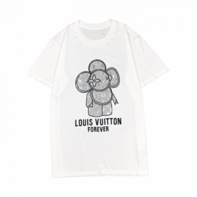 Louis vuitton 2020 Mens Logo Cotton Short Sleeved Tshirts - 루이비통 2020 남성 로고 코튼 반팔티 Lou02037x.Size(s - 2xl).화이트