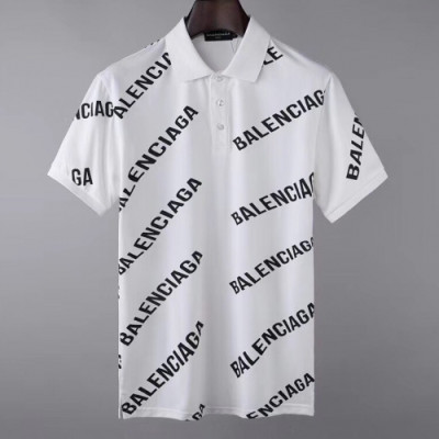 [발렌시아가]Balenciaga 2020 Mens Logo Cotton Short Sleeved Polo Tshirts - 발렌시아가 2020 남성 로고 코튼 폴로 반팔티 Bal0667x.Size(m - 2xl).화이트