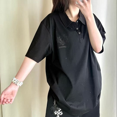 크롬하츠 남성 블랙 폴로 반팔티 - Chrom Hearts Mens Camel Short sleeved Tshirts - chr0449x