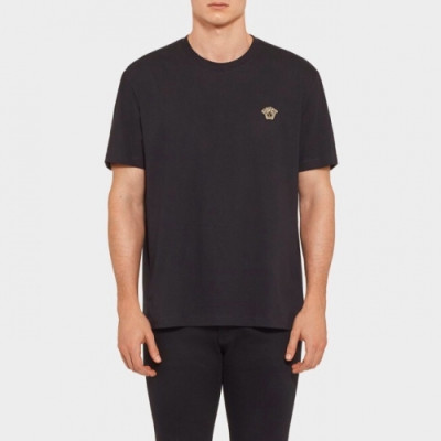 [베르사체]Versace 2020 Mens Logo Silket Short Sleeved Tshirts - 베르사체 2020 남성 메두사 실켓 반팔티 Ver0672x.Size(s - 3xl).블랙