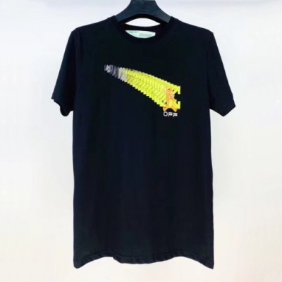 [오프화이트]Off-white 2020 Mm/Wm Printing Logo Crew - neck Cotton Short Sleeved Tshirts - 오프화이트 2020 남자 프린팅 로고 크루넥 오버사이즈 코튼 반팔티 Off0447x.Size(s - xl).블랙