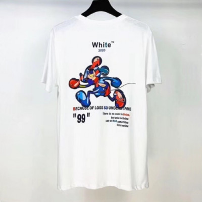 [오프화이트]Off-white 2020 Mm/Wm Printing Logo Crew - neck Cotton Short Sleeved Tshirts - 오프화이트 2020 남자 프린팅 로고 크루넥 오버사이즈 코튼 반팔티 Off0455x.Size(s - xl).화이트