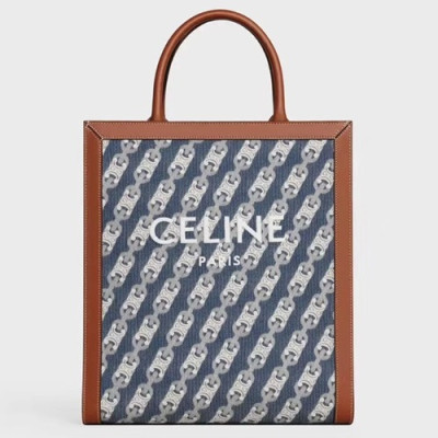 Celine 2020 Vertical Cabas Canvas Tote Shopper Bag,32CM - 셀린느 2020 버티컬 카바스 캔버스 토트 쇼퍼백 ,191542-5,32CM,블루