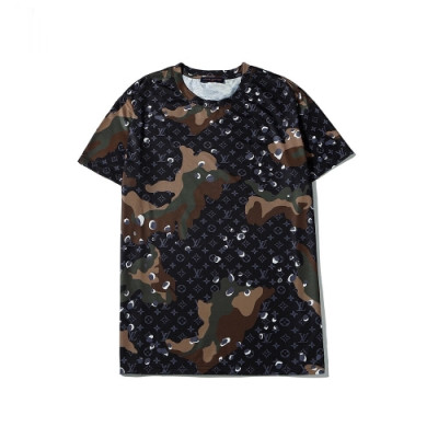 Louis vuitton 2020 Mens Logo Cotton Short Sleeved Tshirts - 루이비통 2020 남성 로고 코튼 반팔티 Lou02044x.Size(m - 2xl).밀리터리그린