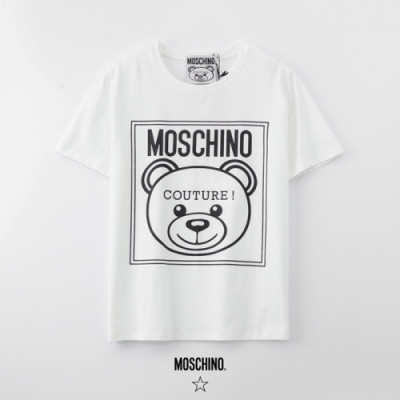 [모스키노]Moschino 2020 Mm/Wm Logo Cotton Short Sleeved Tshirts - 모스키노 2020 남자 로고 코튼 반팔티 Mos0095x.Size(s - 2xl).화이트