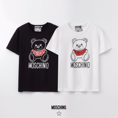 [모스키노]Moschino 2020 Mm/Wm Logo Cotton Short Sleeved Tshirts - 모스키노 2020 남자 로고 코튼 반팔티 Mos0098x.Size(s - 2xl).블랙