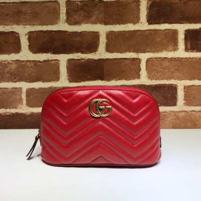 Gucci 2020 Marmont Matlase Pouch Clutch Bag,22CM - 구찌 2020 마몬트 마틀라세 파우치 클러치백 625690,GUB1181,22cm,레드