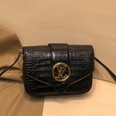 Louis Vuitton 2020 Pont 9 Leather Shoulder Cross Bag,23cm - 루이비통 2020 퐁 9 레더 숄더 크로스백 M98095,LOUB2230,23cm,블랙