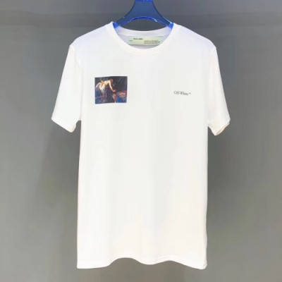 [오프화이트]Off-white 2020 Mm/Wm Printing Logo Crew - neck Cotton Short Sleeved Tshirts - 오프화이트 2020 남자 프린팅 로고 크루넥 오버사이즈 코튼 반팔티 Off0468x.Size(s - xl).화이트