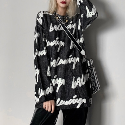 [발렌시아가]Balenciaga 2020 Womens Logo Crew-neck Sweaters - 발렌시아가 2020 여자 로고 크루넥 스웨터 Bal0686x.Size(xs - m).블랙