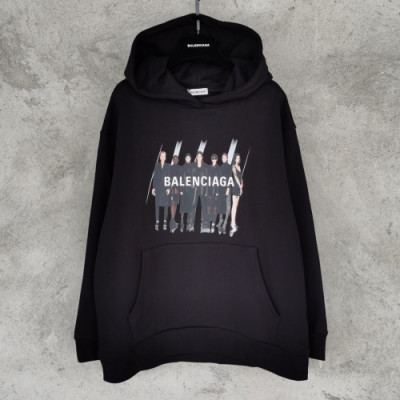 [발렌시아가]Balenciaga 2020 Mm/Wm Logo Cotton Oversize Hoodie - 발렌시아가 2020 남자 로고 코튼 오버사이즈 후디 Bal0704x.Size(xs - l).블랙