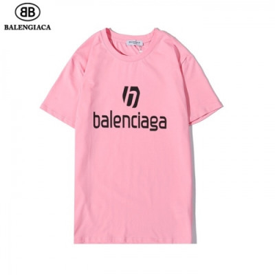 [발렌시아가]Balenciaga 2020 Mm/Wm Logo Cotton Short Sleeved Tshirts - 발렌시아가 2020 남자 로고 오버사이즈 코튼 반팔티 Bal0713x.Size(s - 2xl).핑크