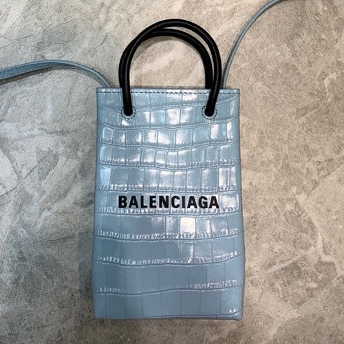Balenciaga 2020 Leather Super Mini Tote Shoulder Bag / Phone Bag,18CM - 발렌시아가 2020 여성용 레더 슈퍼 미니 토트 숄더백 / 폰 백,BGB0611,18CM,스카이블루