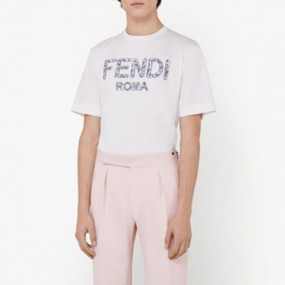 [펜디]Fendi 2020 Mens Logo Casual Short Sleeved Tshirts - 펜디 2020 남성 로고 캐쥬얼 코튼 반팔티 Fen0776x.Size(xs - l).핑크