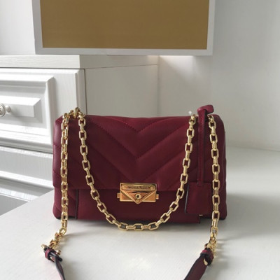 Michael Kors 2020 Leather Shoulder Bag,24cm - 마이클 코어스 2020 레더 숄더백,MKB0322,24cm,와인