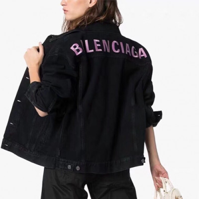 [발렌시아가]Balenciaga 2020 Mm/Wm Logo Casual Oversize Denim Jackets - 발렌시아가 2020 남/녀 로고 캐쥬얼 오버사이즈 데님 재킷 Bal0726x.Size(s - xl).블랙