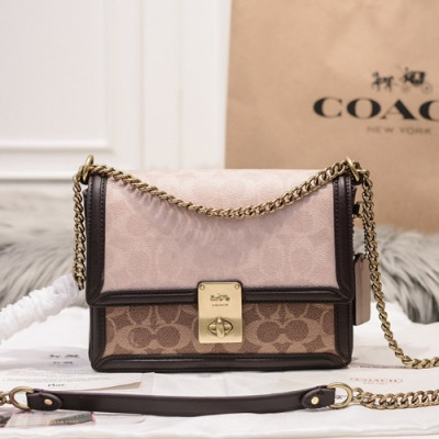 Coach 2020 Ladies Shoulder Bag,21cm - 코치 2020 여성용 숄더백 COAB0247,21cm,브라운