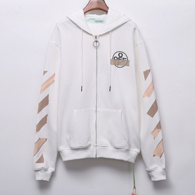 [오프화이트]Off-white 2020 Mens Logo Cotton Zip-up Hoodie - 오프화이트 2020 남성 로고 코튼 집업 후드티 Off0517x.Size(m - 2xl).화이트