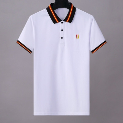 [펜디]Fendi 2020 Mens Logo Casual Short Sleeved Polo Tshirts - 펜디 2020 남성 로고 캐쥬얼 코튼 폴로 반팔티 Fen0783x.Size(m - 3xl).화이트