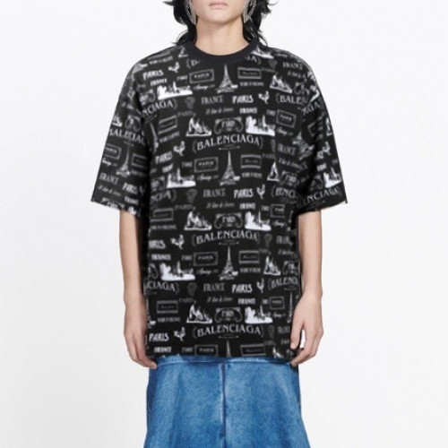 [발렌시아가]Balenciaga 2020 Mm/Wm Logo Cotton Short Sleeved Tshirts - 발렌시아가 2020 남자 로고 오버사이즈 코튼 반팔티 Bal0734x.Size(xs - l).블랙