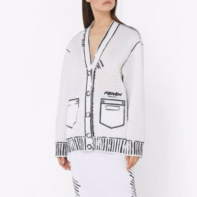 [펜디]Fendi 2020 Womens Trendy V-neck Cardigan - 펜디 2020 여성 드렌디 브이넥 가디건 Fen0784x.Size(s - l).화이트