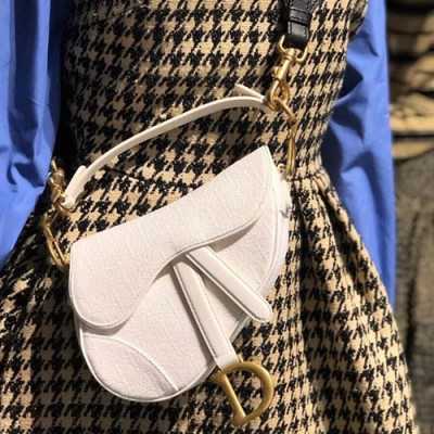 Dior 2020 Oblique Saddle Shoulder Bag,21CM - 디올 2020 오블리크 새들 숄더백 DIOB0599,21CM,화이트