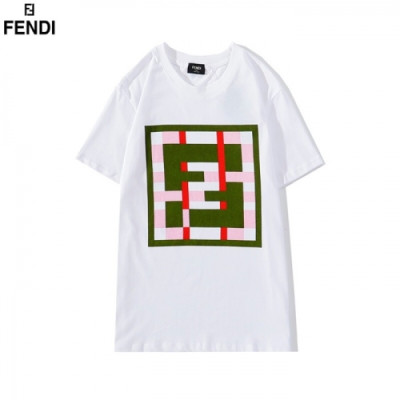 [펜디]Fendi 2020 Mens Logo Casual Short Sleeved Tshirts - 펜디 2020 남성 로고 캐쥬얼 코튼 반팔티 Fen0785x.Size(s - 2xl).화이트