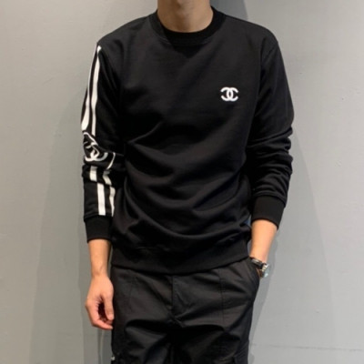 Chanel 2019 Mens Crew-neck Logo Cotton Tshirts - 샤넬 2019 남성 크루넥 로고 코튼 긴팔티 Cnl0607x.Size(s - 2xl).블랙