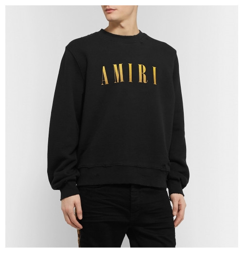 Amiri 2020 Mens Logo Casual Cotton Man-to-man - 아미리 2020 남성 로고 캐쥬얼 코튼 맨투맨 Ami0108x.Size(s - xl).블랙