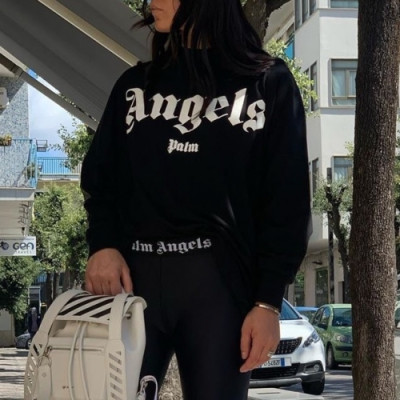 [팜 엔젤스]Palm Angels 2020 Mm/Wm Logo Cotton Tshirts - 팜 엔젤스 2020 남/녀 로고 코튼 긴팔티 Pam0212x.Size(s - xl).블랙