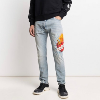 [오프화이트]Off-white 2020 Mens Logo Denim Jeans - 오프화이트 2020 남성 로고 데님 청바지 Off0526x.Size(29 - 40).블루