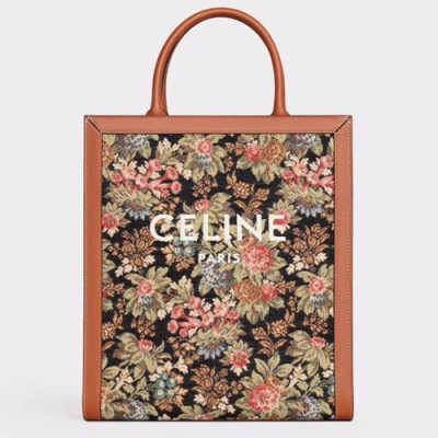 Celine 2020 Vertical Cabas Canvas Tote Shopper Bag,32CM - 셀린느 2020 버티컬 카바스 캔버스 토트 쇼퍼백 ,192082-2,32CM,브라운