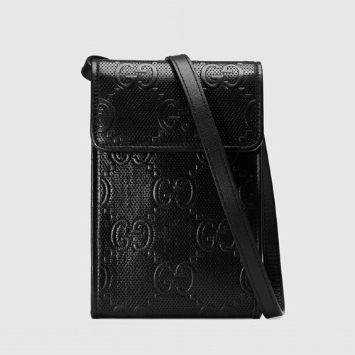 Gucci 2020 Leather Phone Bag Shoulder Bag,18CM - 구찌 2020 레더 폰백 숄더백 ,625571,GUB1219,18CM,블랙
