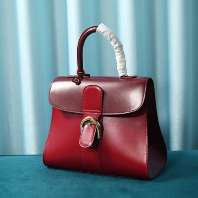 Delvaux 2020 Brillant Leather Tote Shoulder Bag,28CM - 델보 2020 브리앙 레더 토트 숄더백,DVB0364.28CM,레드