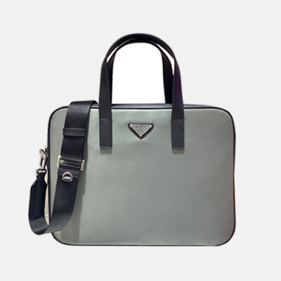 Prada 2020 Nylon Mens Business Bag,36CM - 프라다  2020 나일론 남성용 서류가방 2VE368-47 ,36CM,그레이