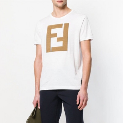 [펜디]Fendi 2020 Mens Logo Casual Short Sleeved Tshirts - 펜디 2020 남성 로고 캐쥬얼 코튼 반팔티 Fen0802x.Size(s - 2xl).화이트