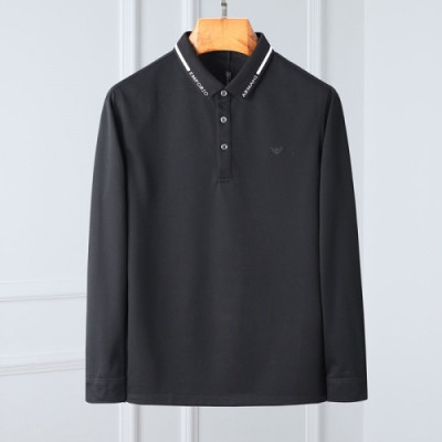 [알마니]Armani 2020 Mens Business Cotton Polo Tshirts - 알마니 2020 남성 비지니스 코튼 폴로 긴팔티 Arm0753x.Size(m - 3xl).블랙