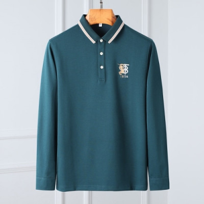 [버버리]Burberry 2020 Mens Logo Casual Cotton Polo Tshirts - 버버리 2020 남성 로고 캐쥬얼 코튼 폴로 맨투맨 Bur02962x.Size(m - 3xl).그린