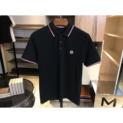 [매장판]Moncler 2022 Mens Logo Short Sleeved Polo Cotton Tshirts - 몽클레어 2022 남성 로고 코튼 폴로 반팔티 Moc01841x.Size(m - 3xl).블랙