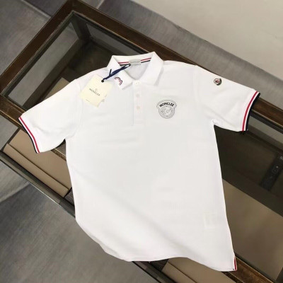 Moncler 2023 Mens Logo Short Sleeved Polo Cotton Tshirts - 몽클레어 2023 남성 로고 코튼 폴로 반팔티 Moc01842x.Size(m - 3xl).화이트