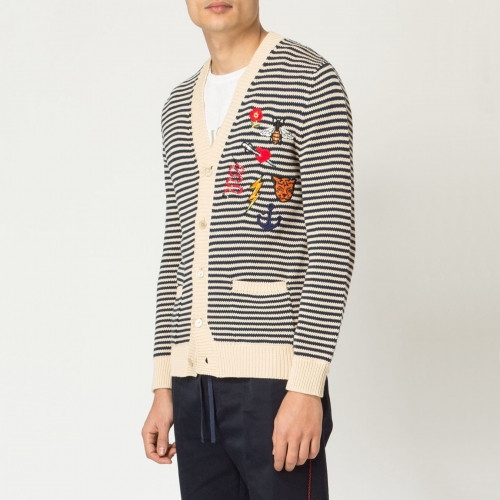Gucci Mm/Wm Trendy V-neck Knit Cardigan - 구찌 2020 남/녀 트렌디 브이넥 니트 가디건 Guc03043x.Size(s - xl).네이비