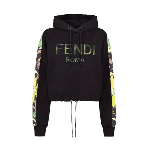 Fendi Womens Logo Casual Cotton Hoodie - 펜디 2020 여성 로고 캐쥬얼 코튼 후디 Fen0816x.Size(s - m).블랙