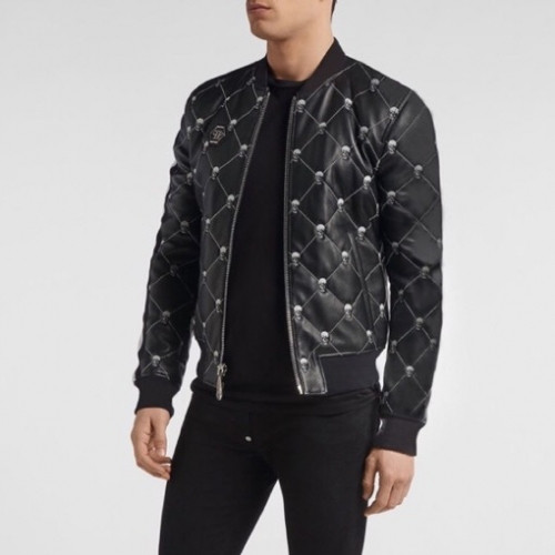 Philipp Plein Mens Leather Jacket - 필립플레인 2020 남성 베이직 가죽 자켓 Phi0130x.Size(m - 3xl).블랙