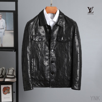 [루이비통]Louis vuitton 2020 Mens Logo Leather Jackets - 루이비통 2020 남성 로고 가죽 자켓 Lou02249x.Size(m - 3xl).블랙