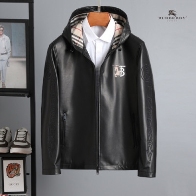 [버버리]Burberry 2020 Mens Casual Leather Jackets - 버버리 2020 남성 캐쥬얼 가죽 자켓 Bur03011x.Size(m - 3xl).블랙