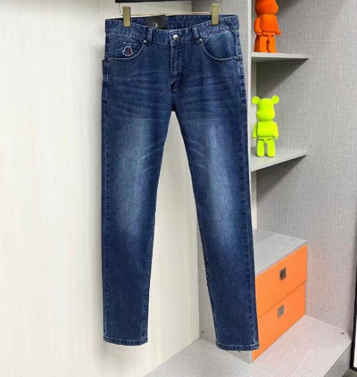[몽클레어]Moncler 2022 Mens Casual Logo Denim Jeans - 몽클레어 2022 남성 캐쥬얼 로고 데님 청바지 Moc01861x.Size(30 - 38).네이비