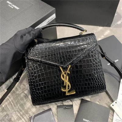 [입생로랑] Saint Laurent Custom Crocodile CassandramMini tote Bag 20cm - 입생로랑 커스텀급 크로커다일 카산드라 미니 토트백 SLB0587, 20cm, 블랙