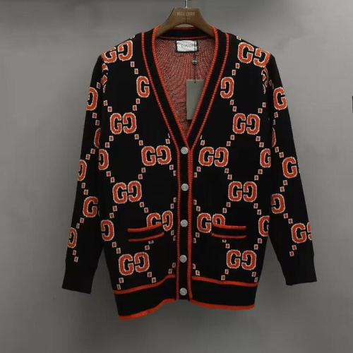 Gucci Mens Trendy V-neck Cardigan - 구찌 2024 남성 트렌디 브이넥 가디건 Guc03115x.Size(s - xl).블랙