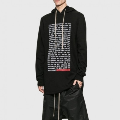 [릭오웬스]Rick Owens 2020 Mens Logo Cotton Zip-up Hooded - 릭오웬스 2020 남성 로고 코튼 집업 후드티 Ric0035x.Size(s - xl).블랙