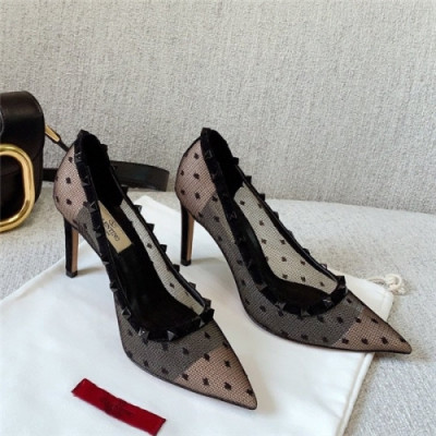 Vanlentino 2020 Women's Lace Dot High Heel - 발렌티노 2020 여성용 레이스 도트 하이힐 , ALWS0030, Size(225-255), 블랙